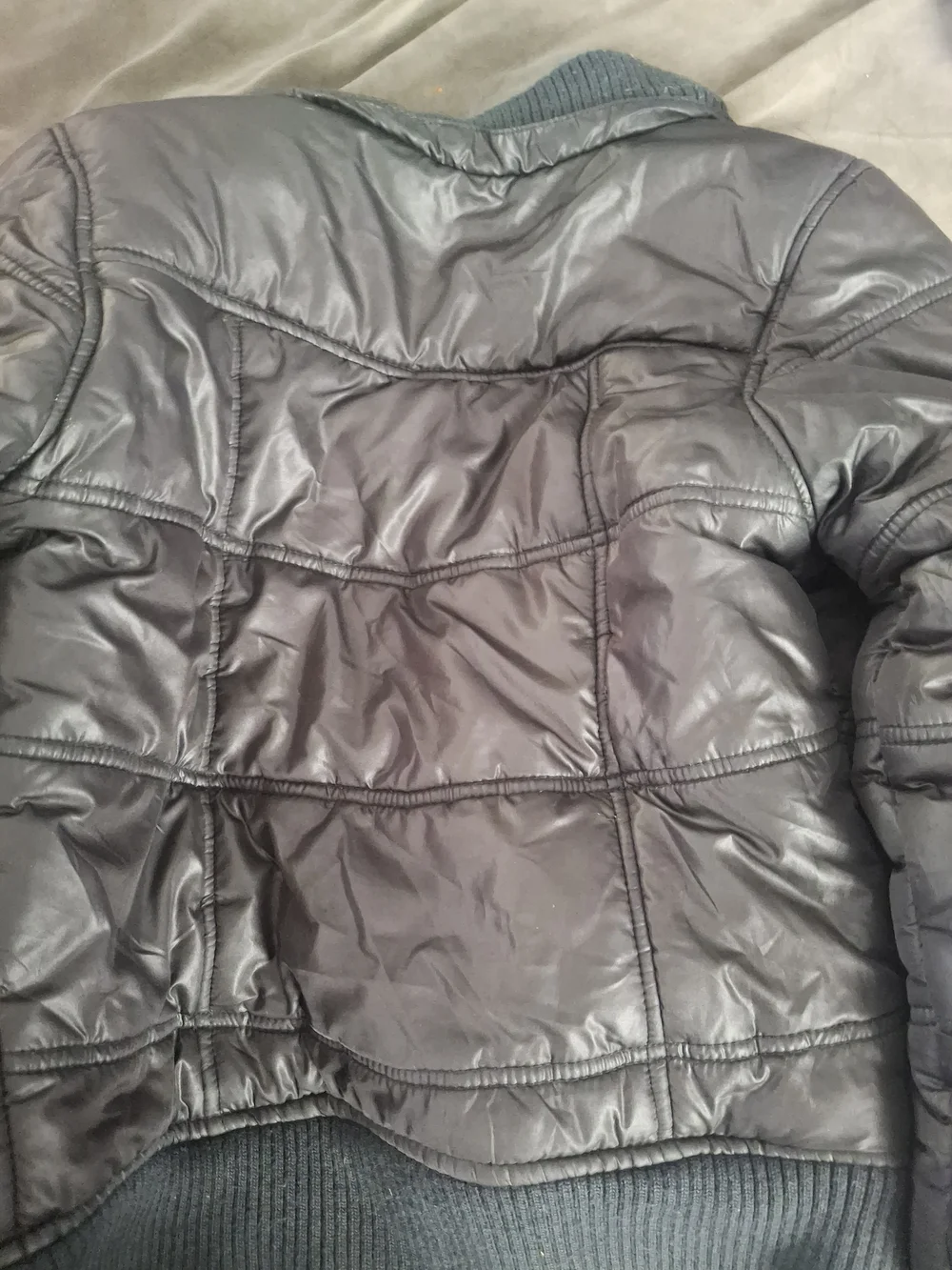 Justice Black Quilted Puffer Jacket for Kids